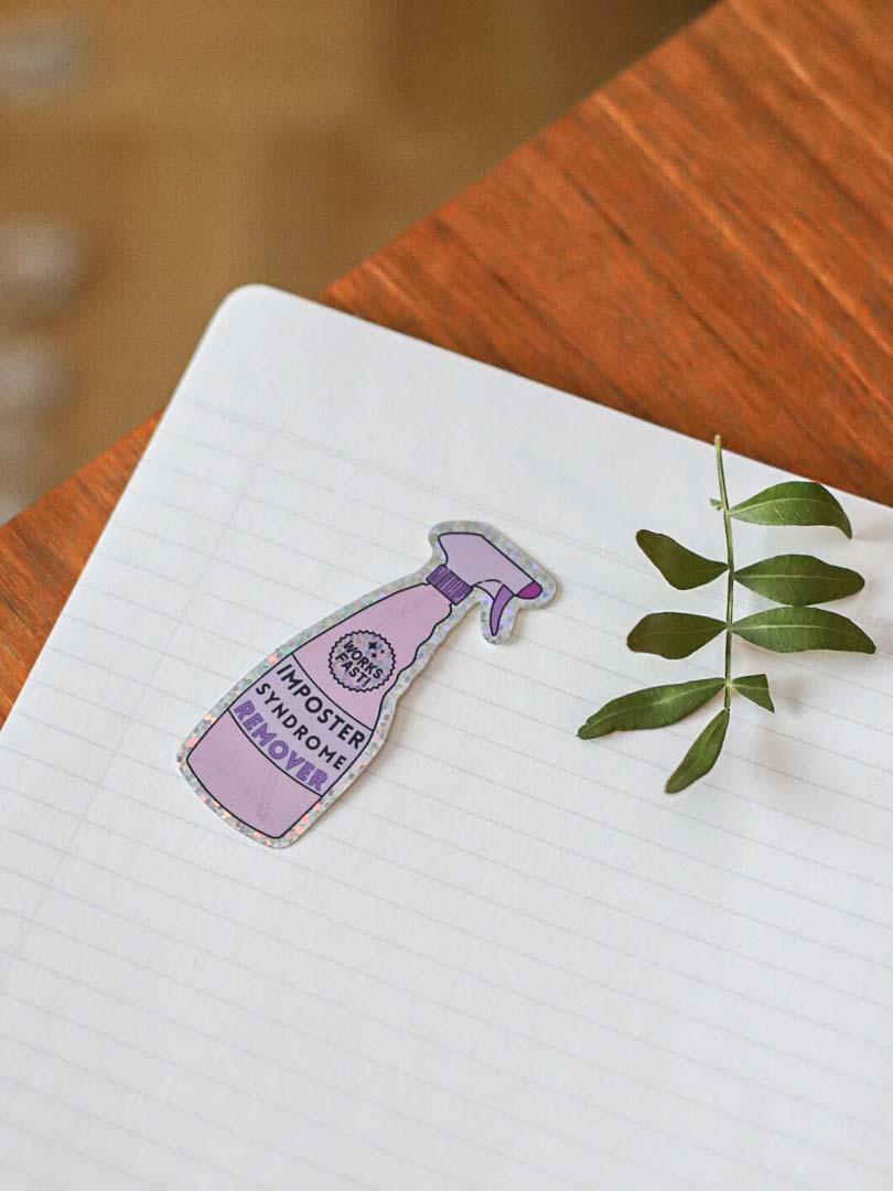 Imposter syndrome remover -tarra, glitterinen
