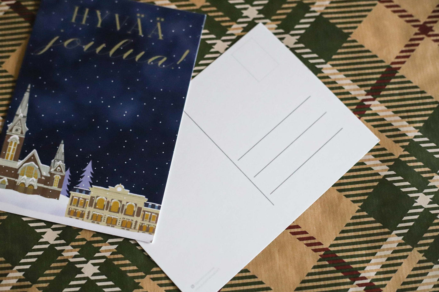 Joulukortti, joulupallo vihreä