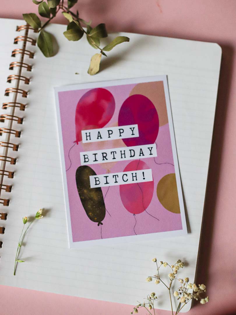 Happy Birthday Bitch-postikortti