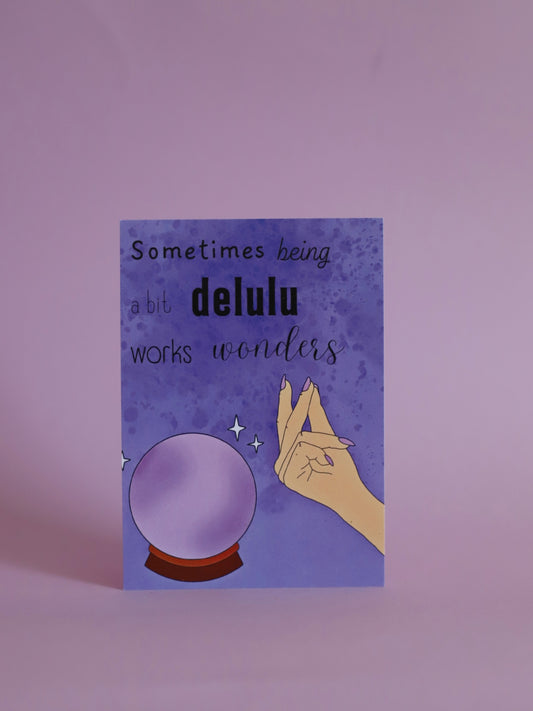 Being Delulu -postikortti