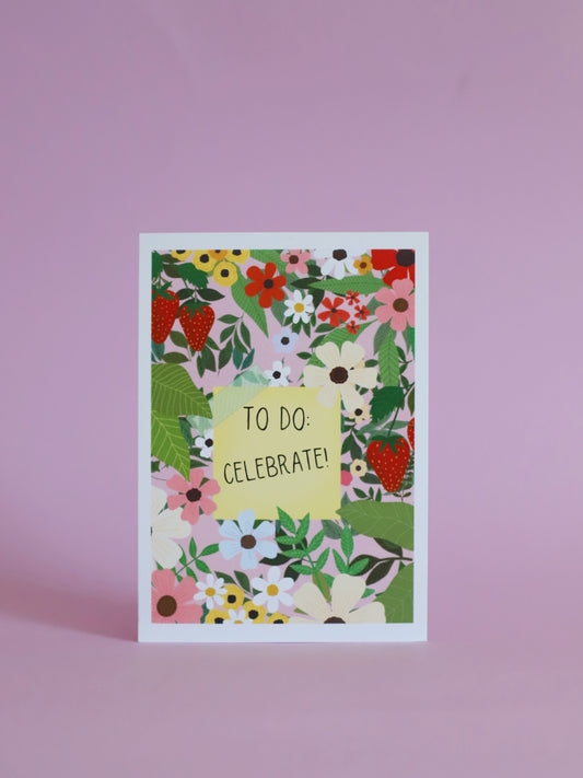 To do: celebrate -postikortti