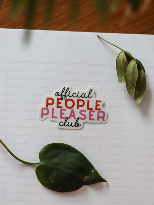 Official people pleaser club -tarra, läpinäkyvä