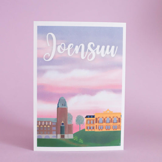Joensuu-postikortti, iltataivas