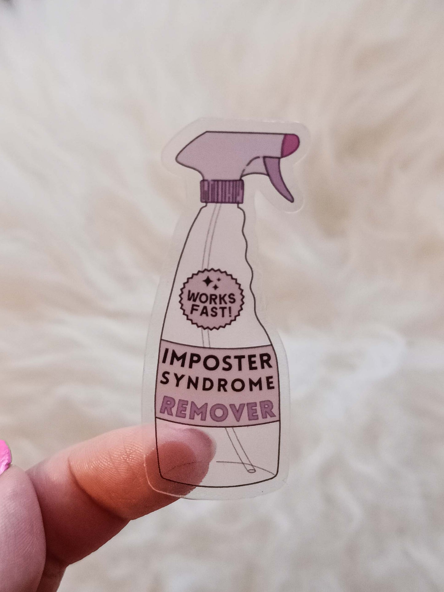 Imposter syndrome remover -tarra, läpinäkyvä