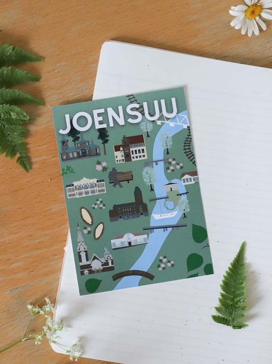 Joensuun kartta -postikortti