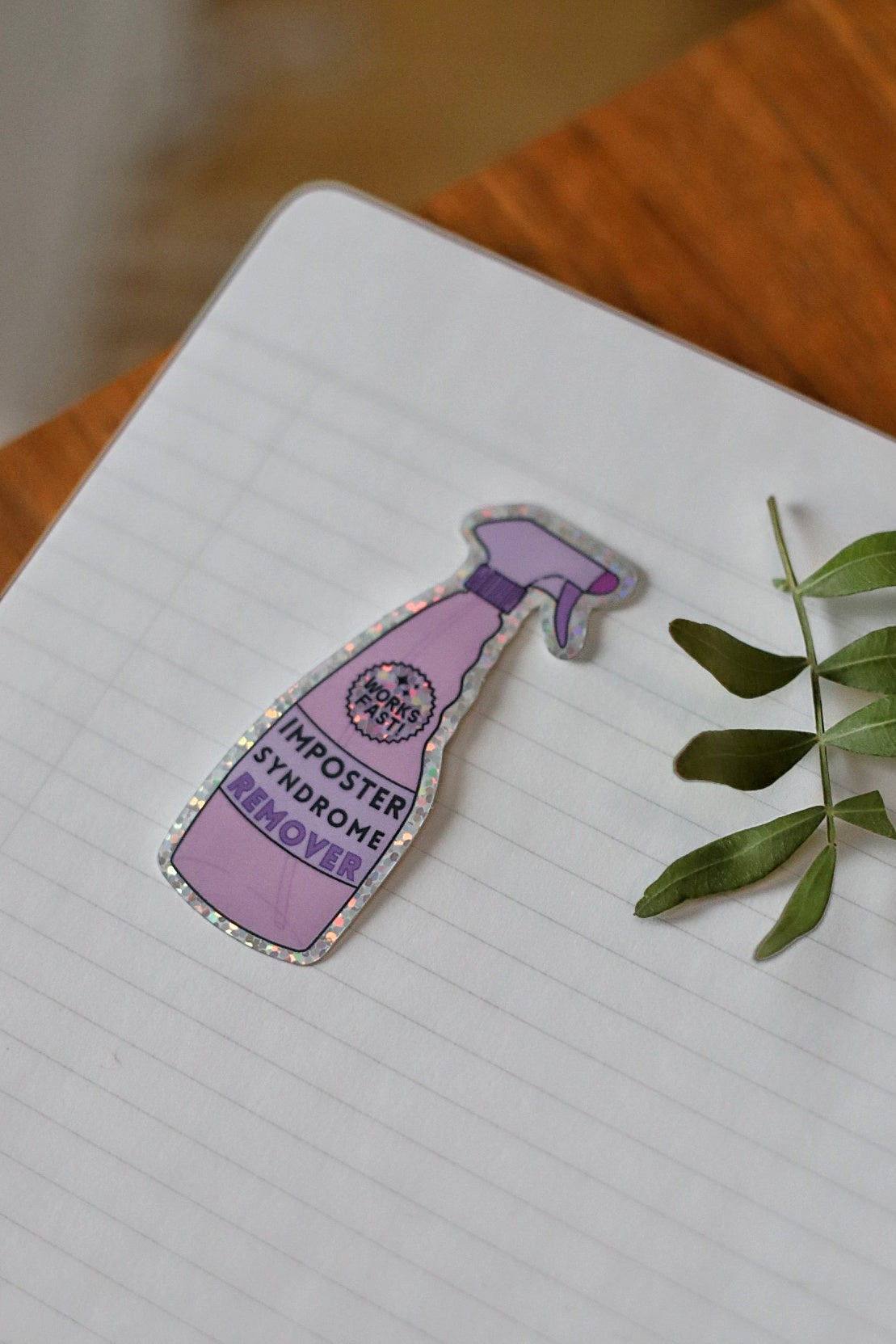 Imposter syndrome remover -tarra, glitterinen