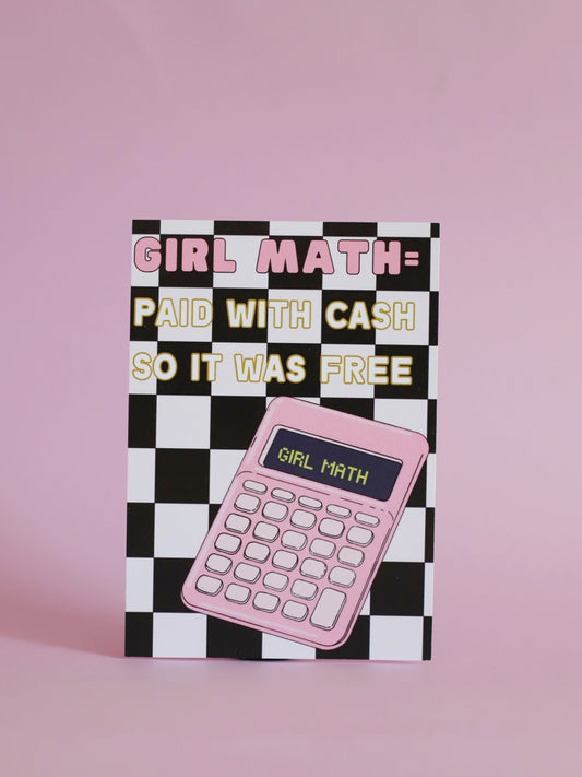 Girl math -postikortti